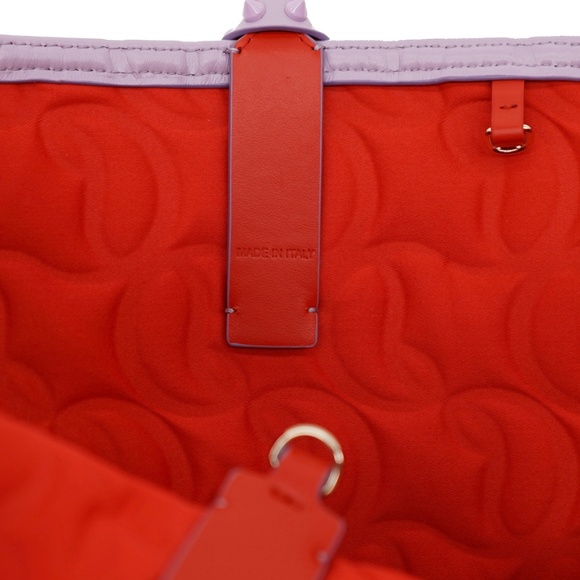 Christian Louboutin Cabata Tote Embossed Nappa Leather Purple New - Picture 9 of 10